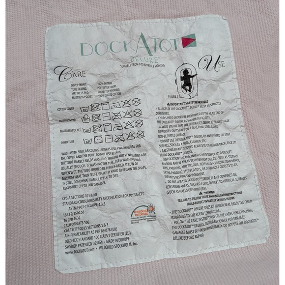 DockATot Deluxe Plus Case Lounger Cover Only 100% Cotton Baby Pink Replacement - Picture 5 of 7